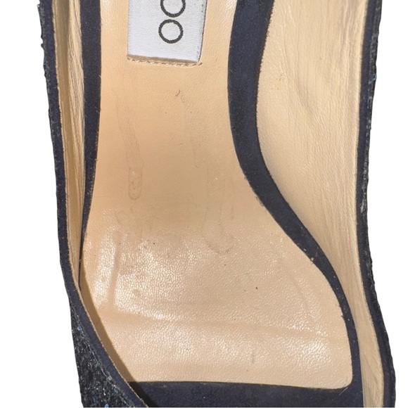 JIMMY CHOO Luna Multi Glitter Petrol Heels Pumps 100 EU Size 39.5 - Picture 11 of 14